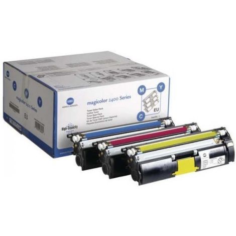 Toner Konica Minolta A00W012, 1710595001 (MagiColor 2400, 2500), CMY, trojbalenie, multipack, originál