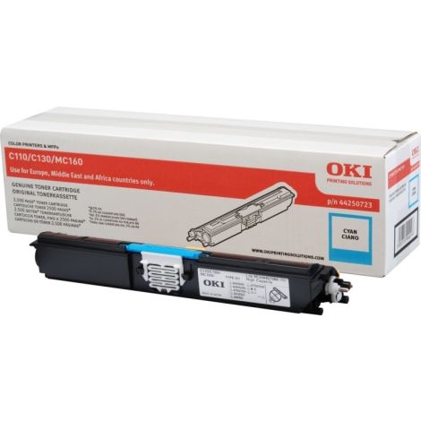 Toner OKI 44250723 (C110, C130, MC160), azúrová (cyan), originál